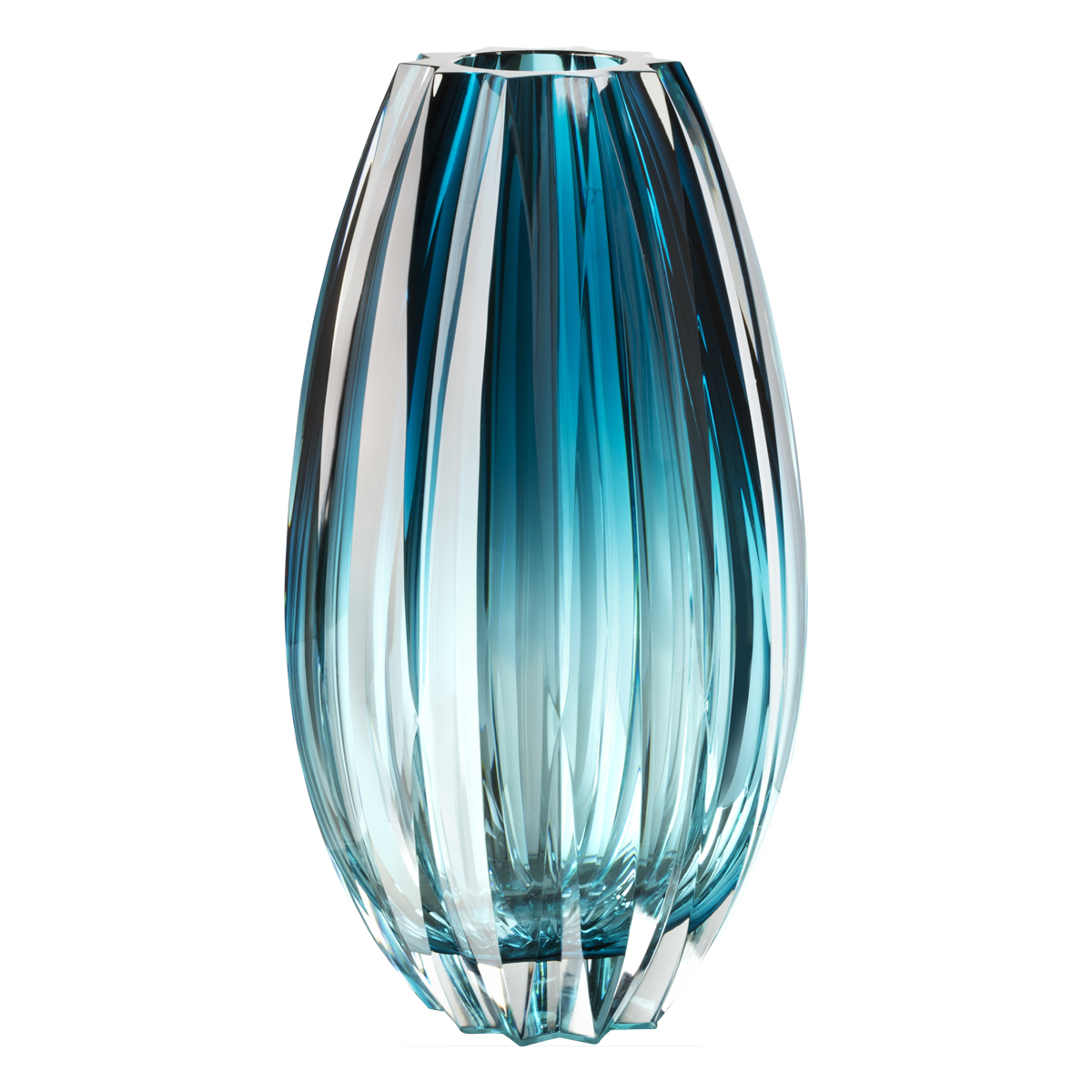 Blue LOTOS Glass Vase by Crystal Creative